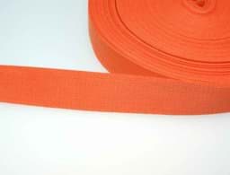 Bild von 1m Baumwollgurtband - 1,2mm dick - 30mm breit - Farbe: Orange