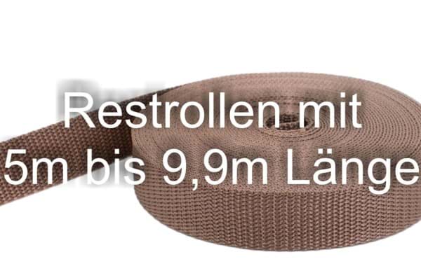 Bild von Restpostenbox 20mm breites PP-Gurtband 1,4mm stark, 25m - hellbraun (UV)