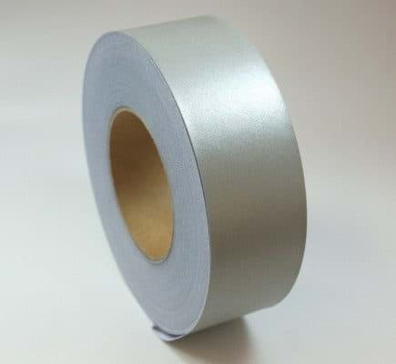 Bild von 50m Reflektierendes Band / Reflektorband 50mm breit - silber - zum Aufnähen