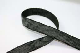 Bild von 10m gummiertes PP-Gurtband / Gurtband gummiert - 20mm breit - schwarz *Abverkauf*