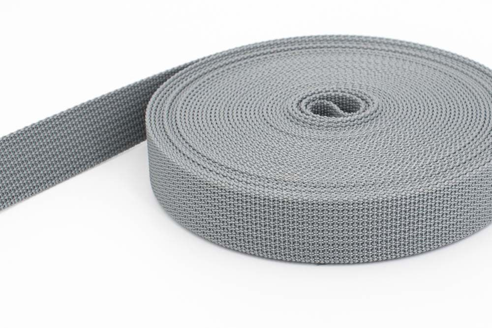 Bild von 10m PP Gurtband - 20mm breit - 1,8mm stark - grau (UV)