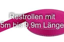 Bild von Restpostenbox 20mm breites PP-Gurtband 1,4mm stark, 25m - pink mit Reflektorstreifen (UV)