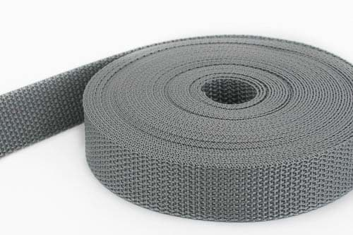 Bild von 50m PP Gurtband - 25mm breit - 1,2mm stark - grau (UV)