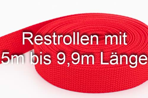 Bild von Restpostenbox 30mm breites PP-Gurtband 1,2mm stark, 25m - rot (UV)