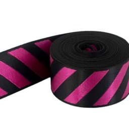 Bild von 5m Streifenband - 39mm breit - schwarz/pink