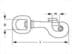 Bild von Bolzenkarabiner 8,4cm lang - Zinkdruckguss - mit drehbarem, runden Wirbel - 1 Stück