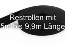 Bild von Restpostenbox 25mm breites PP Gurtband 1,8mm stark, 25m - schwarz (UV)