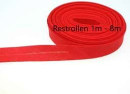 Bild von Restpostenbox Schrägband aus Baumwolle - 18mm + 20mm breit - Farbe: Rot - 50m