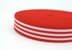 Bild von Gummiband gestreift - 40mm breit - Farbe: rot / weiß - 3m Rolle