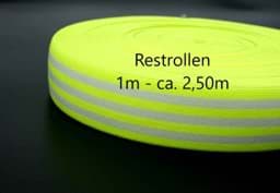 Bild von Restpostenbox Gummiband gestreift - 40mm breit - Farbe: neongelb / weiß - 5m