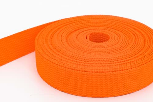 Bild von 10m PP Gurtband - 50mm breit - 1,2mm stark - orange (UV) ABVERKAUF