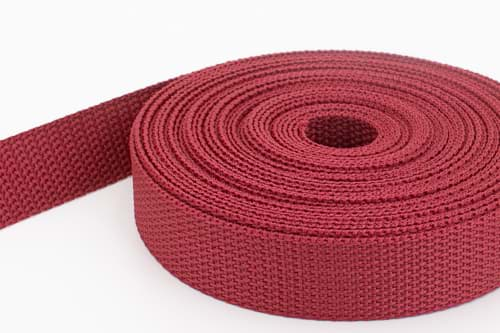 Bild von 10m PP Gurtband - 40mm breit - 1,2mm stark - bordeaux (UV) ABVERKAUF