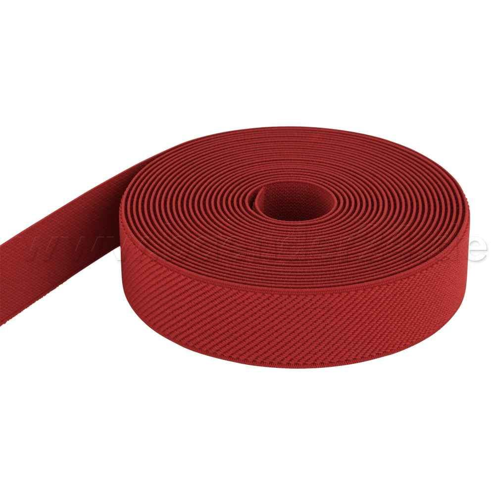 Bild von 50m  Rolle Gummiband - Farbe: rot - 25mm breit