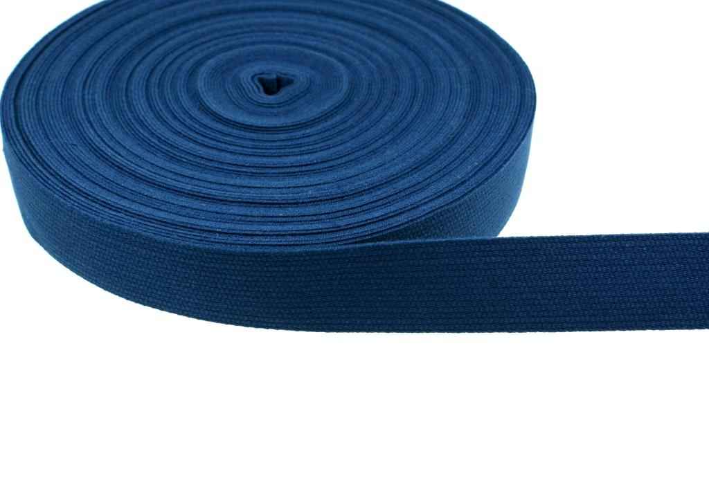 Bild von 1m Baumwollgurtband - 1,2mm dick - 30mm breit - Farbe: Dunkelblau