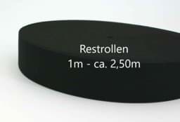 Bild von Restpostenbox Gummiband 40mm breit, 1,4mm dick, Farbe: schwarz - 25m