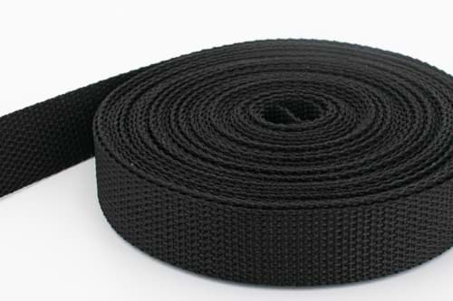 Bild von 50m PP Gurtband - 15mm breit - 1,2mm stark - schwarz (UV)