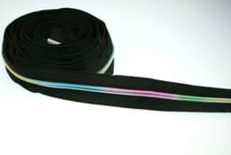Bild von 5m Reißverschluss, 5mm Schiene, Farbe: Schwarz mit bunter Spirale
