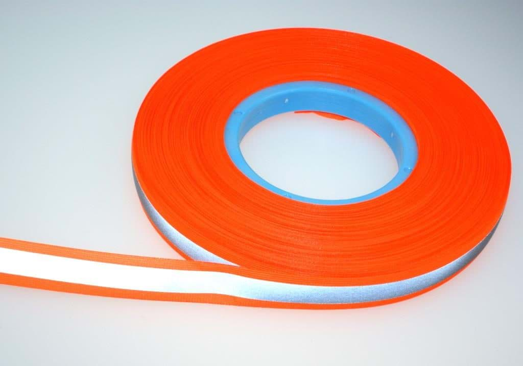 Bild von 50m Reflektierendes Band / Reflektorband 30mm breit - leuchtorange - zum Aufnähen