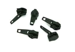 Bild von Zipper für 3mm YKK Reißverschlüsse, Farbe: schwarz 580 - 5 Stück
