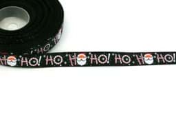 Bild von 1m Bedrucktes Band aus Polyester, 15mm breit - Weihnachten Ho Ho Ho