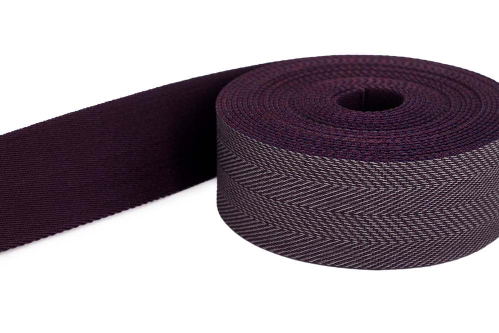 Bild von 5m Gürtelband / Taschenband - 40mm breit - Fischgrät aubergine 256