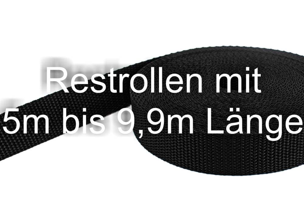 Bild von Restpostenbox 25mm breites PP-Gurtband 1,4mm stark, 50m - schwarz (UV)