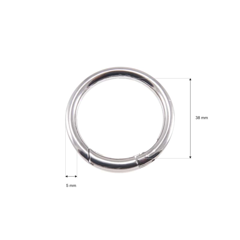 Bild von 38mm Rundring (Innenmaß) - 5mm dick - mit Federverschluss - 1 Stück