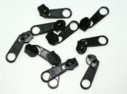 Bild von Zipper für 3mm Reißverschlüsse, Farbe: Schwarz - 10 Stück