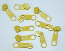 Bild von Zipper für 3mm Reißverschlüsse, Farbe: gelb - 10 Stück