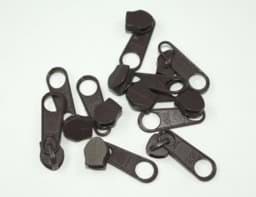 Bild von Zipper für 3mm Reißverschlüsse, Farbe: dunkelbraun - 10 Stück