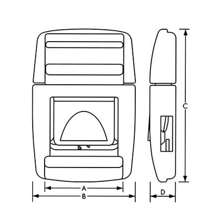 Bild von Steckschließer von YKK - LB FU - für 30mm breites Gurtband - 10 Stück