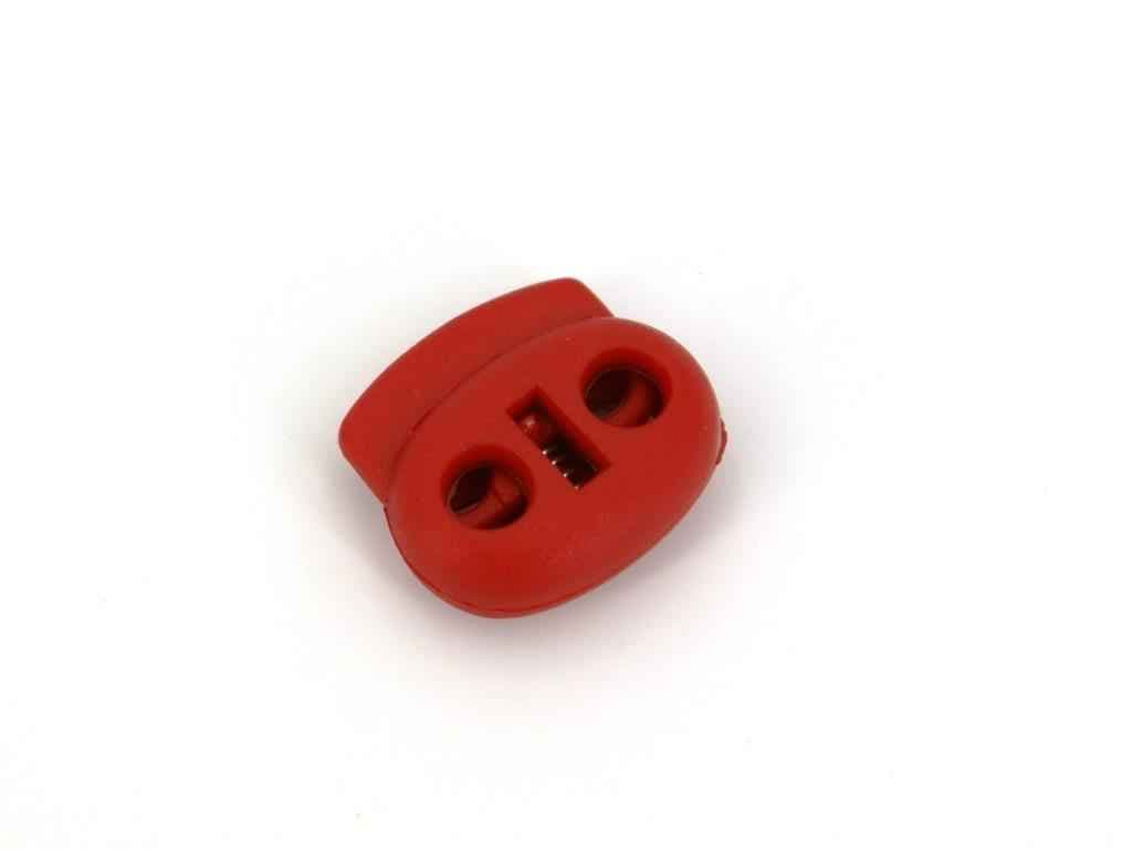 Bild von Kordelstopper - 2-Loch - bis 4mm - rot - 19mm breit - 10 Stück