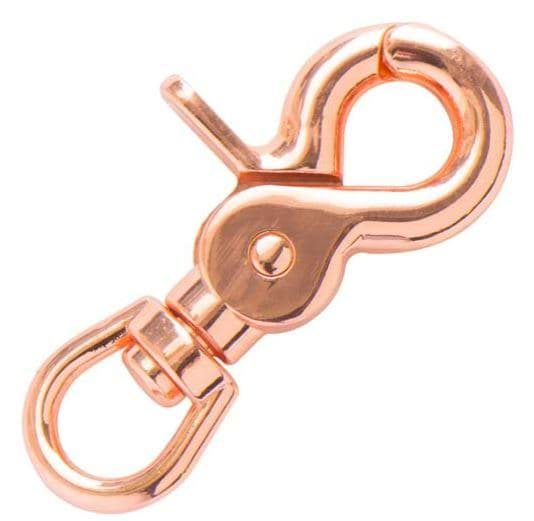 Bild von Scherenkarabiner mit 12mm Rundwirbel - 6,1cm lang - Rosegold - 1 Stück