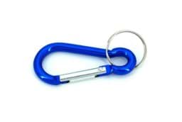 Bild von Schlüsselkarabinerhaken mit Ring - 60mm lang - Farbe: blau - 10 Stück