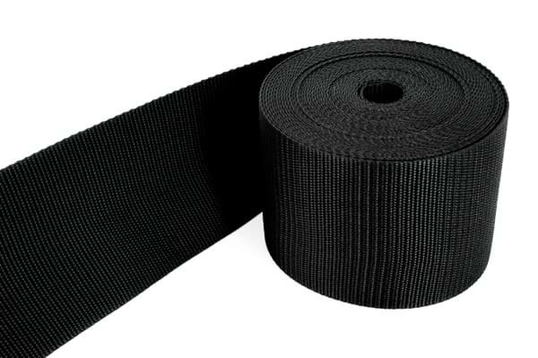 Bild von 50m PP Gurtband - 100mm breit - 1,4mm stark - schwarz (UV)