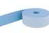 Bild von 1m Gürtelband / Taschenband - 40mm breit - weiß / hellblau schräg gestreift