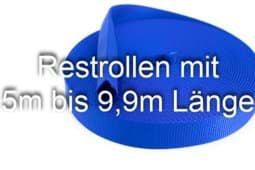 Bild von Restrollen 20mm breites Schlauchgurtband, 50m - blau (UV)