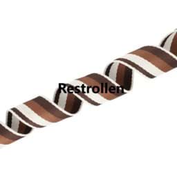 Bild von Restrollen Gurtband aus Polycotton, 38mm breit, creme/dunkelbraun/braun - 10m