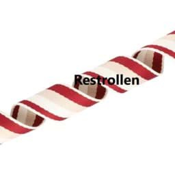 Bild von Restrollen Gurtband aus Polycotton, 38mm breit, creme/beige/bordeaux - 10m