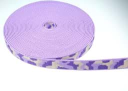 Bild von 8,40m 3-farbiges Gurtband, helllila/ lila/ creme, 20mm breit *Sonderposten*