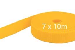 Bild von Sonderposten 25mm breites PP-Gurtband 1,4mm stark, 70m - gelb (UV) *verschmutzt / Webfehler*