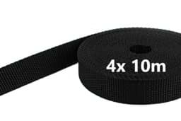 Bild von Sonderposten 25mm breites PP-Gurtband 1,4mm stark, 40m - schwarz (UV) *verschmutzt*