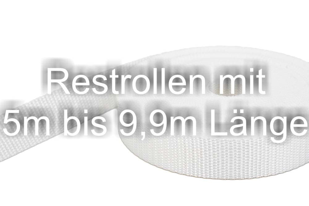 Bild von Restpostenbox 15mm breites PP-Gurtband 1,4mm, 25m - weiß (UV)