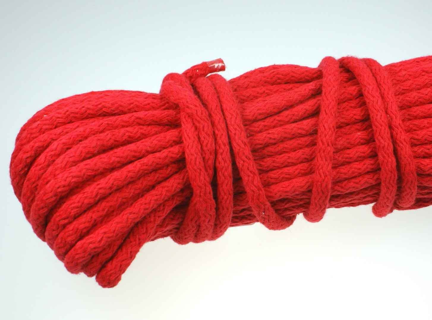 Bild von 25m Baumwollschnur / BW-Kordel - 8mm dick - Farbe: Rot