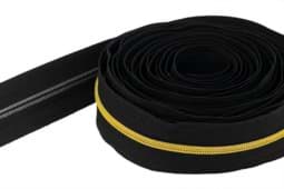 Bild von 5m Reißverschluss, 5mm Schiene, Farbe: Schwarz mit dunkelgoldener Spirale