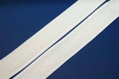 Bild von 10m selbstklebendes Klettband (10m Flausch & 10m Haken) - 25mm breit - Farbe: weiß