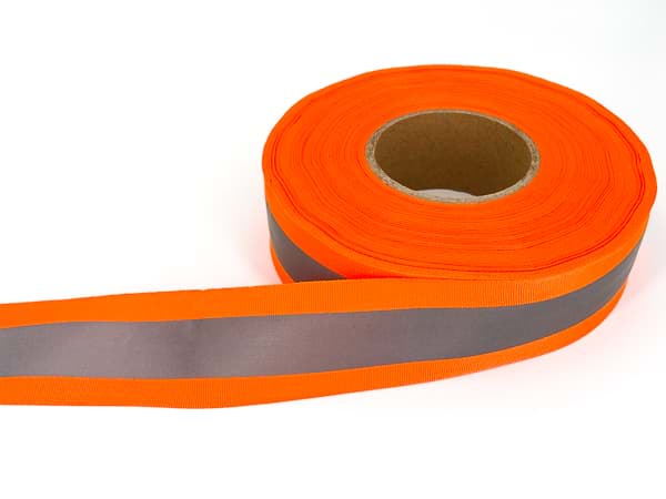 Bild von 5m Reflektorband 50mm breit - orange - zum Aufnähen