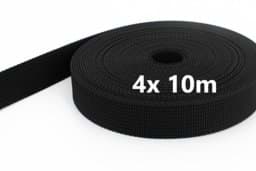 Bild von Sonderposten 25mm breites PP-Gurtband 1,8mm stark, 40m - schwarz (UV) *verschmutzt*