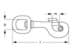 Bild von Bolzenkarabiner 6cm lang - Zinkdruckguss - mit drehbarem, rundem Wirbel - 50 Stück
