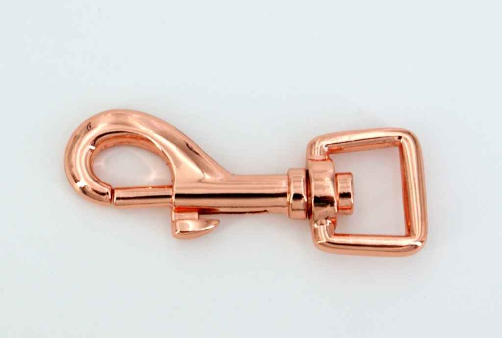 Bild von Bolzenkarabiner für 15mm Gurtband - 6,3cm lang - Rosegold - 1 Stück